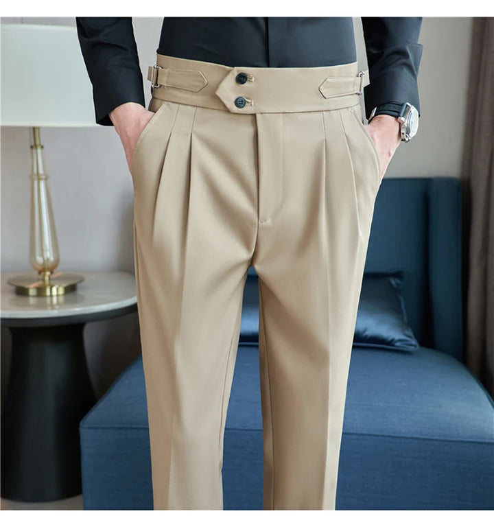 Men's Suit Pants – High-Quality Slim Fit, Solid Color