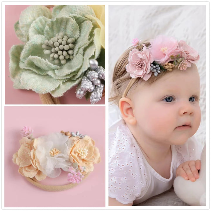 Baby Girl Headband – Elastic Floral Headwear