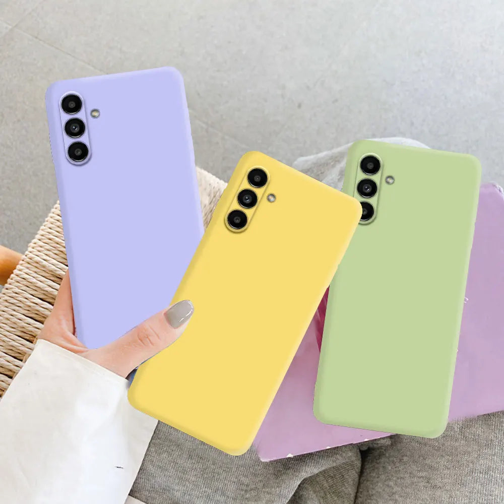 Original Solid Silicone Phone Case For Samsung Galaxy A55 A35 A25 A15 A05 A05S A04 A04S A04E A14 A24 A34 A54 5G Cover Cases