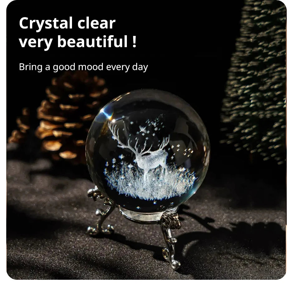 Deer Crystal Ball Ornament