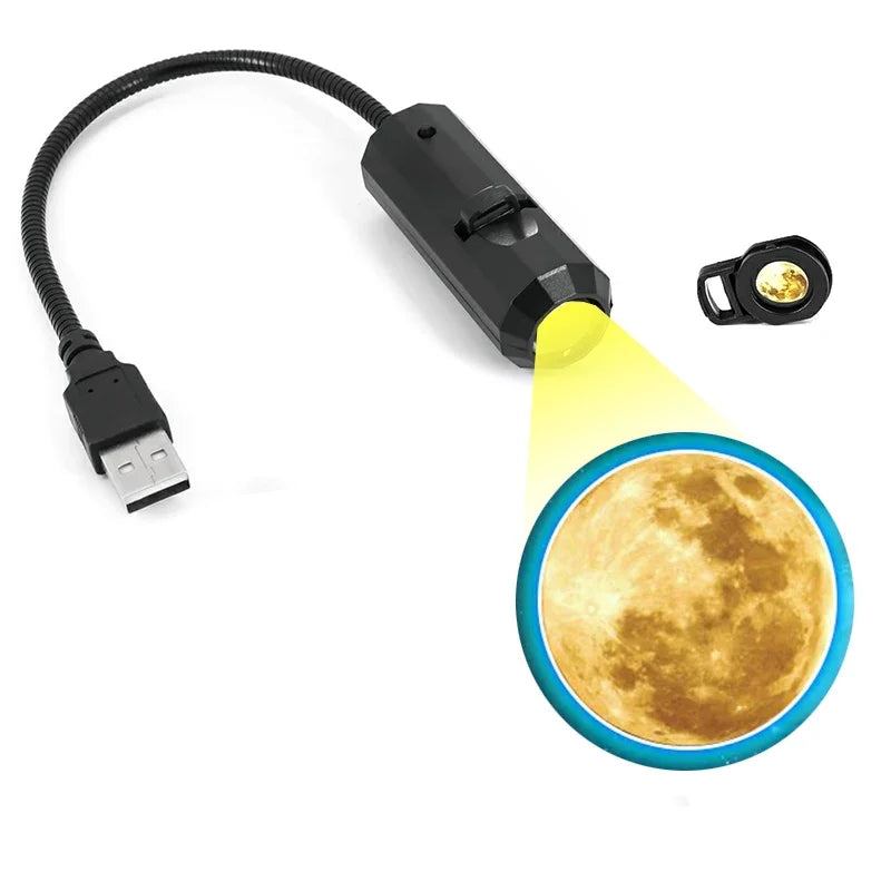 Drop Shipping Mini USB Moon Light Projector Led Galaxy Lamp Night Light for Home Atmosphere Lighting Room Without AE Choice Mark