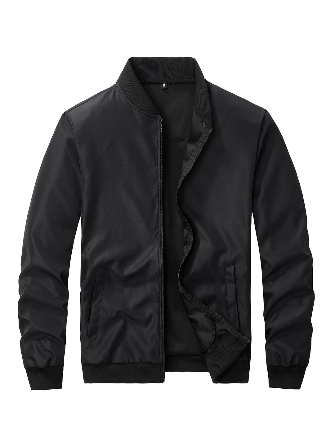 Baseball Collar Jacket – Men's Casual Solid Color Coat