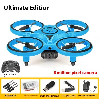 Rc Intelligent Gesture Induction Uav Flying Saucer Watch Quadcopter Fall Resistant Suspension Remote Control Small Aircraft Toy