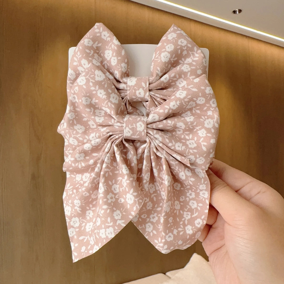 Floral Bow Hair Clips – Girls' Cute Headwear