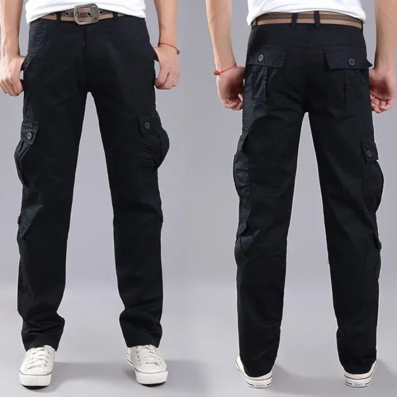 Male Trousers Straight Casual Men's Cargo Pants Stacked Loose Korean Style New In Regular Fit Luxury Oversize Fashion Y2k