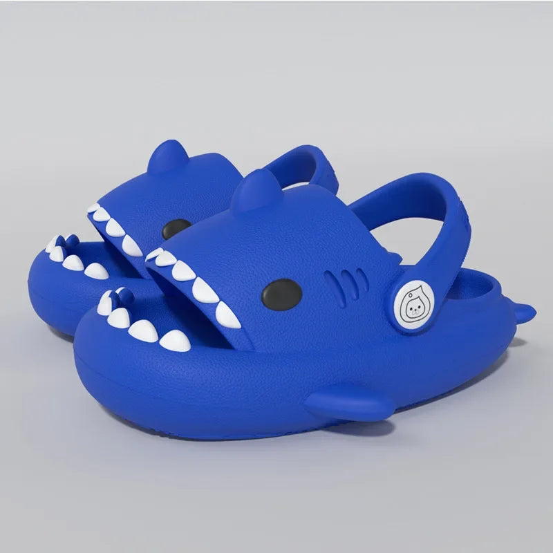 Three-dimensional Children's Shark Hole  Shoes Summer Home Baby Non Slip Platform Sandals Cute Cartoon Soft Sole Kids Slippe