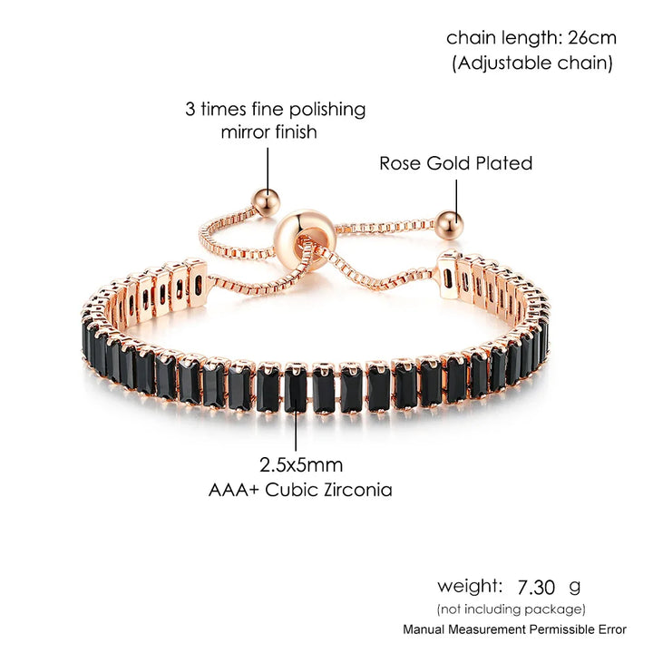 Black Crystal Rose Gold Bracelet