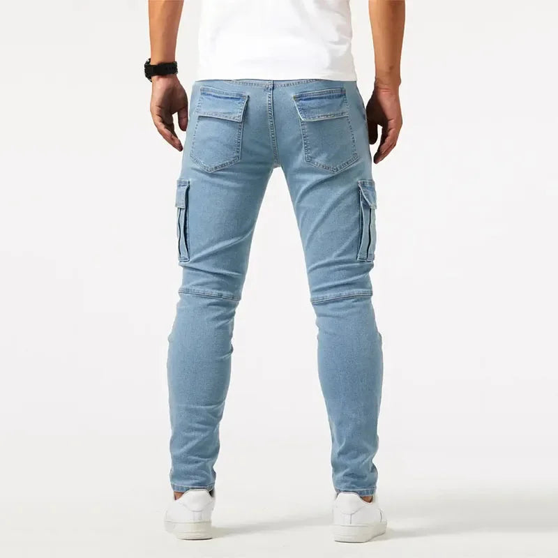 Korean Style Softener Skinny Ankle-Length Jeans for Men's Streetwear 2024 Spring, Male Fashion Pencil Pants