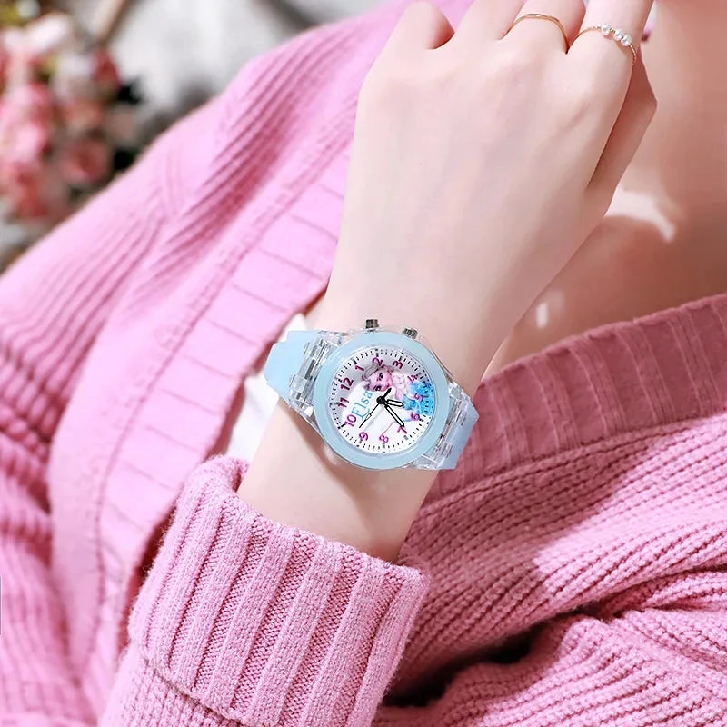 MINISO Disney Frozen LED Watch - Glowing Kids Quartz Wristwatch