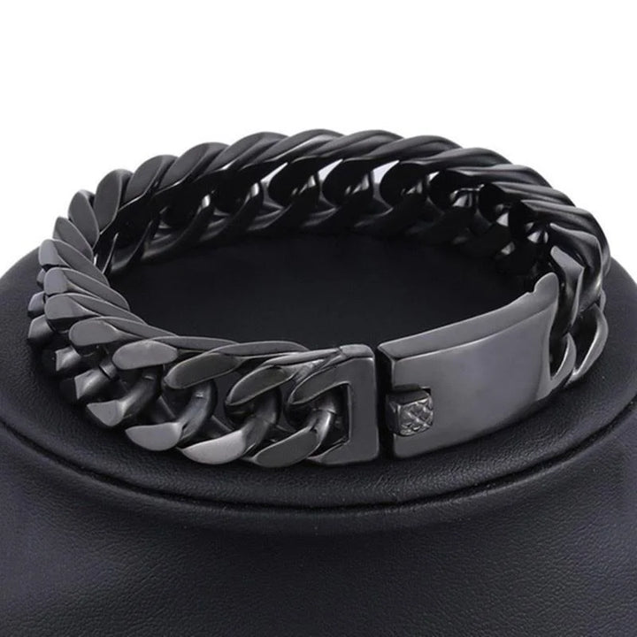 Fashion Black Cuban Chain Bracelet Stainless Steel Bracelet Hip Hop Bracelets for Men Jewelry Party Anniversary Gift Wholesale