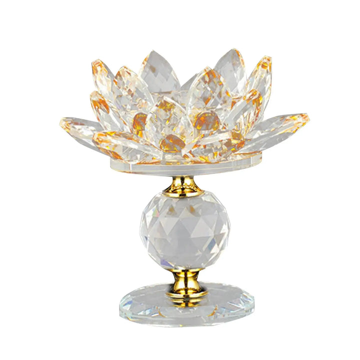 Clear Glass Lotus Tealight Holder – Elegant Candle Stand