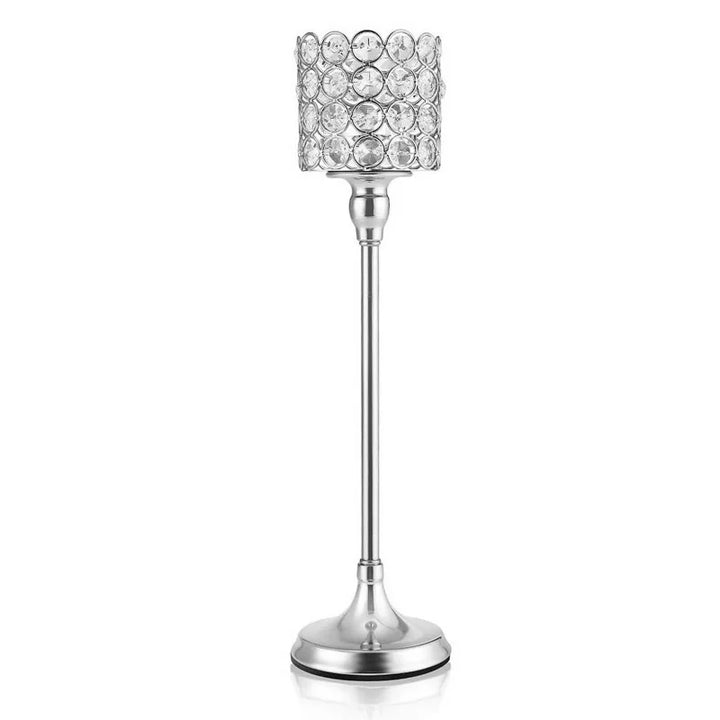 Crystal Cylinder Candle Holder Stand