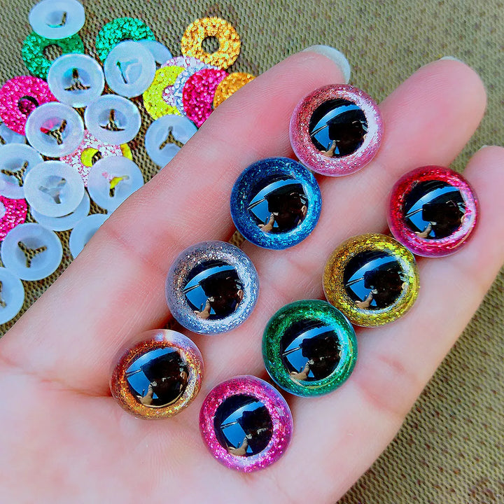 3D Glitter Safety Eyes – Toy Doll Making