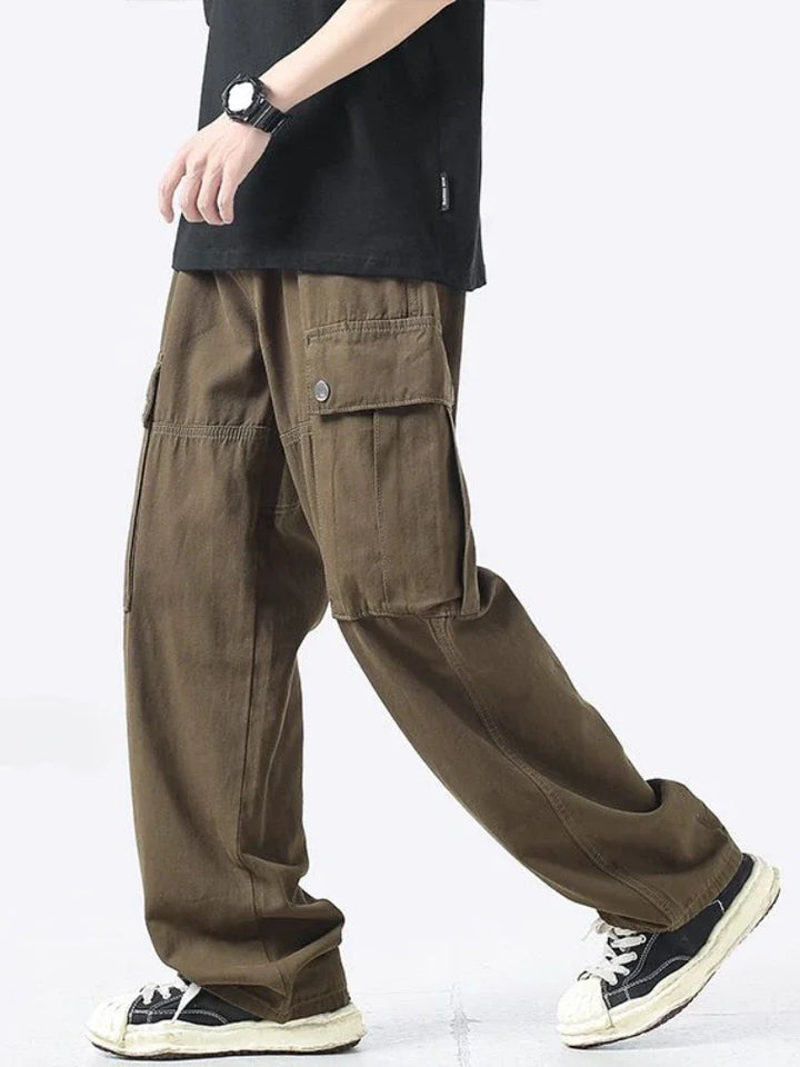 Straight Male Trousers Men's Cargo Pants Autumn Wide Black Luxury Harajuku Cotton Techwear Nylon Long With Wholesale Cheap