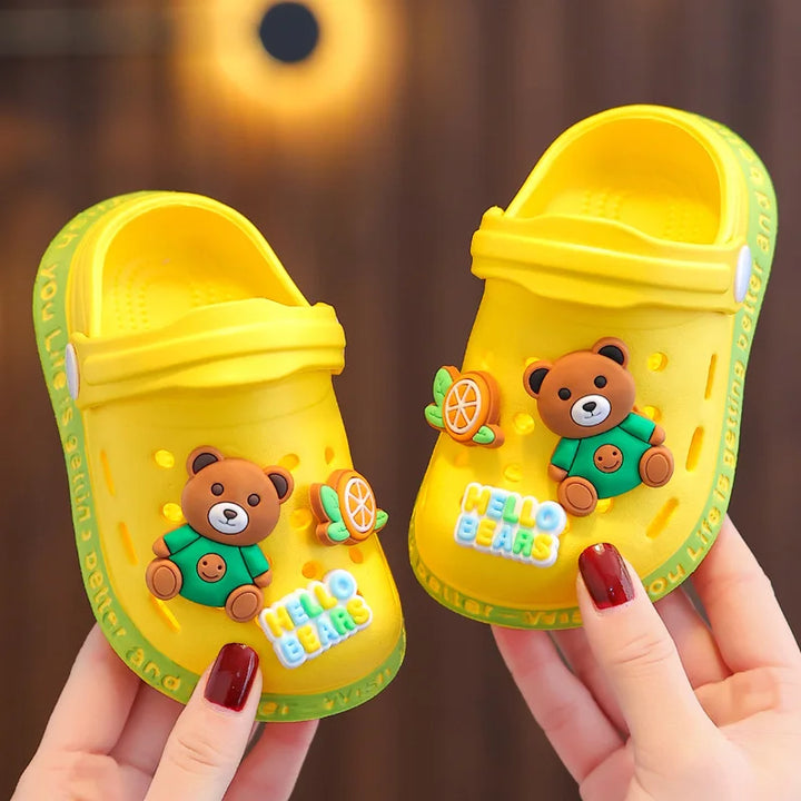 kids baby Girls Summer Sandals: Soft Sole Toddler children Indoor Slippers Cartoon Boys Breathable Hollow Shoes