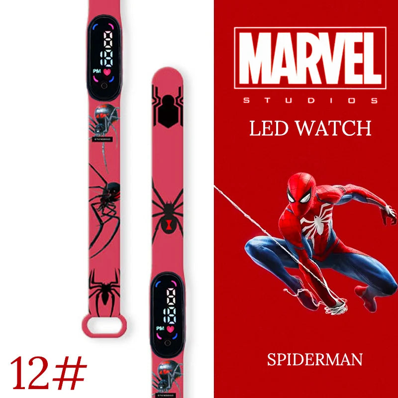 MINISO Spiderman Kids Digital Watch - Waterproof LED Sport Wristband