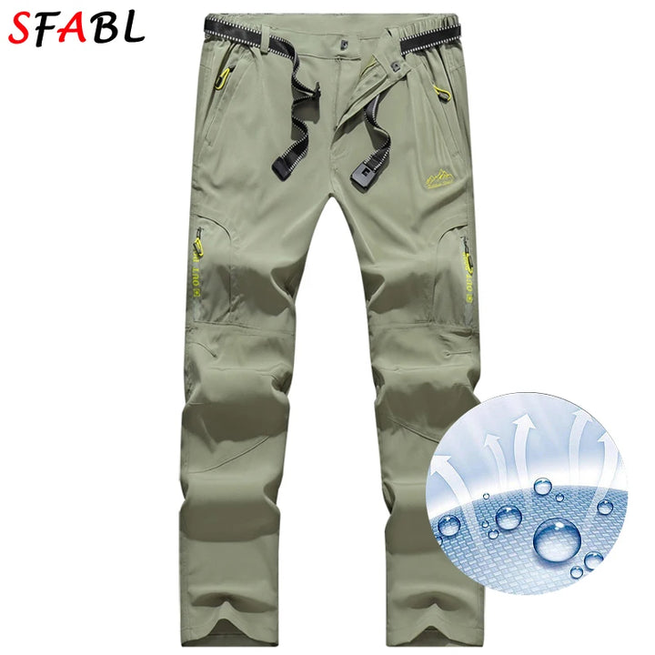 Summer Thin Quick Dry Men's Pants Camping Hiking Trekking High Stretch Trousers for Men Waterproof UV-Proof Outdoor Sports Pants