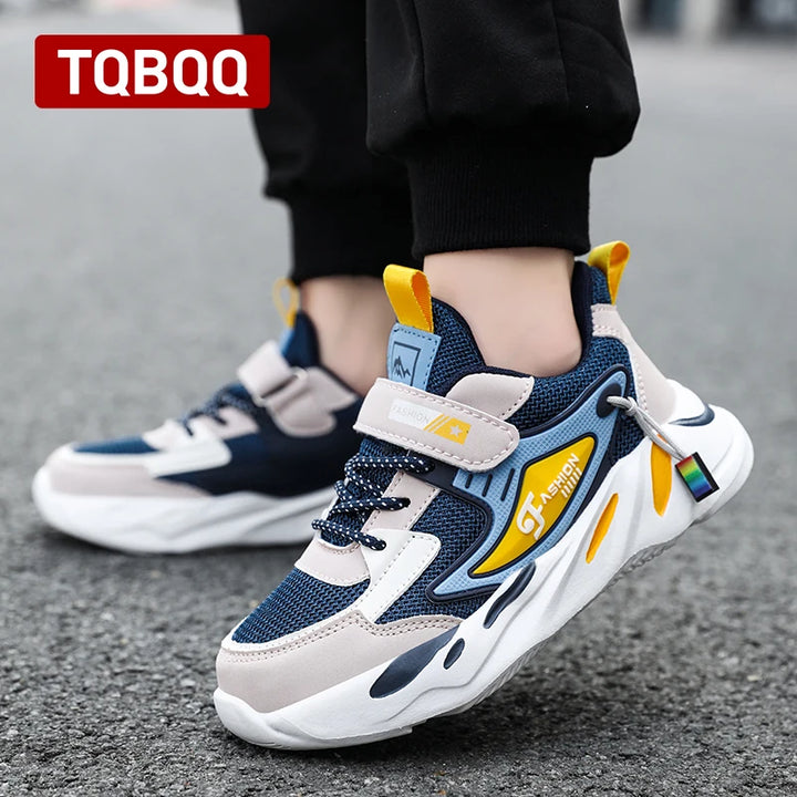 Kids Boy Fashion Trend Casual Sneaker Non-Slip Children's Sports Shoes Breathable Mesh Comfortable Wear