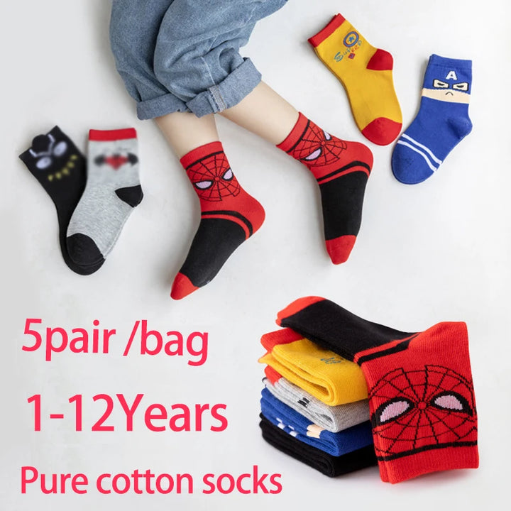 Children's SpiderMan Socks – Cartoon Cotton