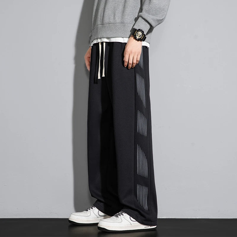 Fashionable Loose Straight Pants for Men 2024 Spring Autumn Season, Versatile Cotton Cargo Trousers