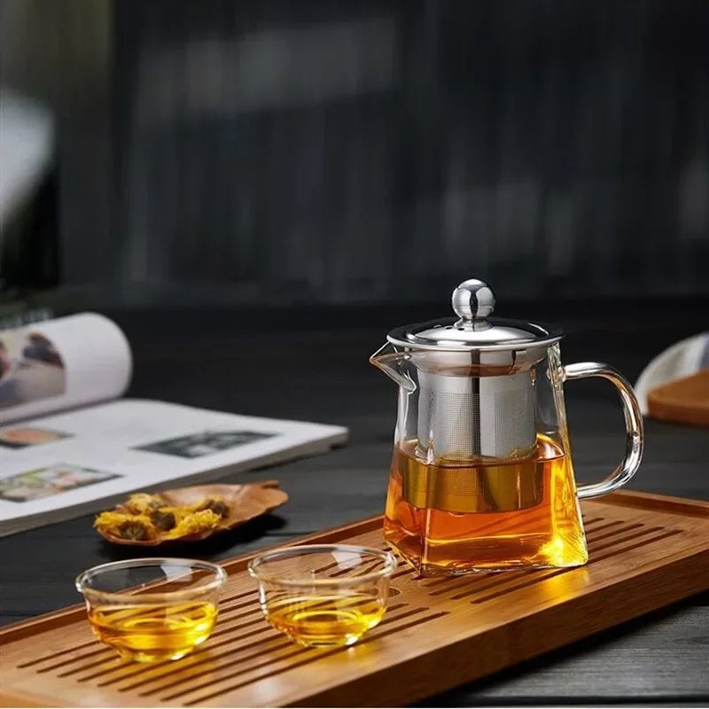 Glass Teapot with Infuser – Elegant Tea Set Kettle