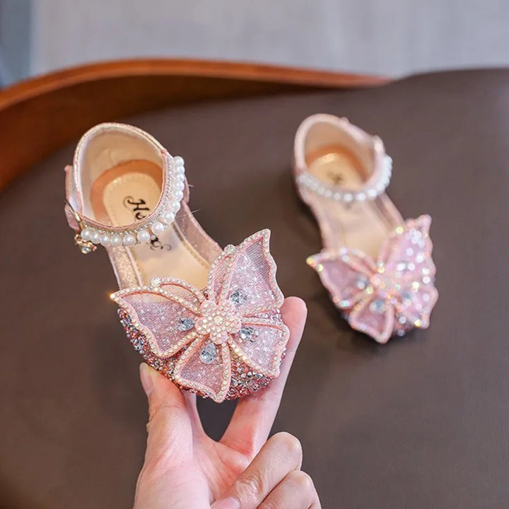 Toddler Girls Dress Shoes for Girls Princess Shoes Low Heels Toddler Soft Sole Glitter Shoes for Wedding Party