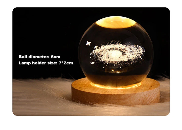 3D Galaxy Crystal Lamp