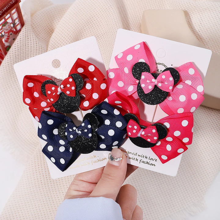 Polka Dot Bow Hair Clips – Toddler Accessories