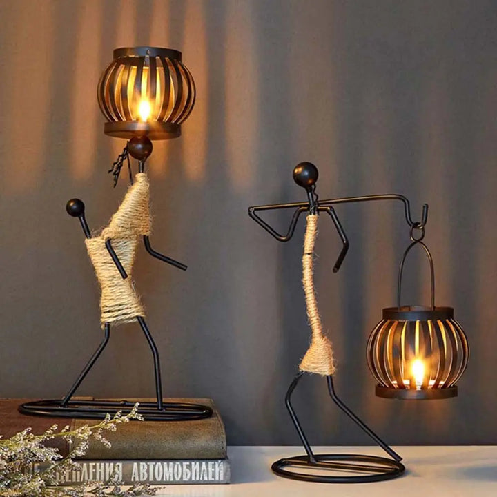 Abstract Iron Candle Holder