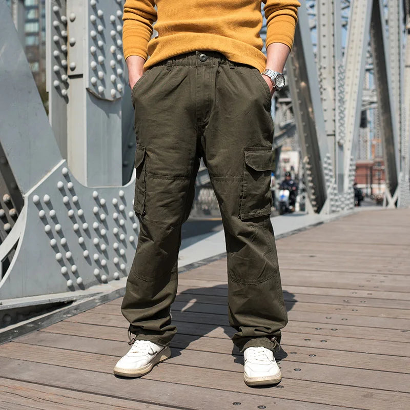 New Fashion Cotton Camouflage Cargo Pants Men Casual Straight Loose Baggy Trousers Pocket Streetwear Tactica Clothes