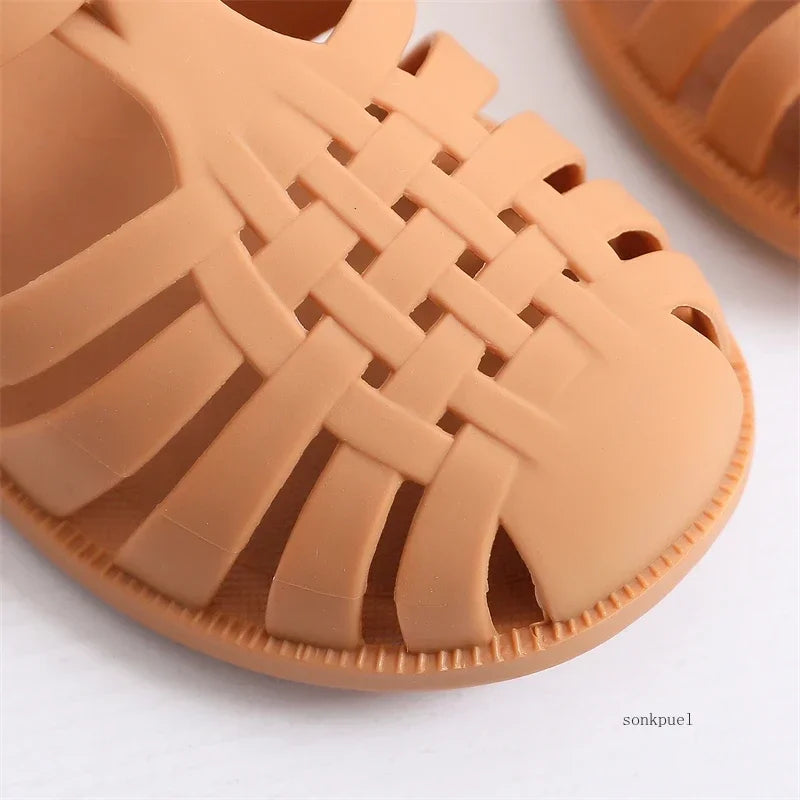 Summer Children Sandals Baby Girls Toddler Soft Non-slip Princess Shoes Kids Candy Jelly Beach Shoes Boys Casual Roman Slippers