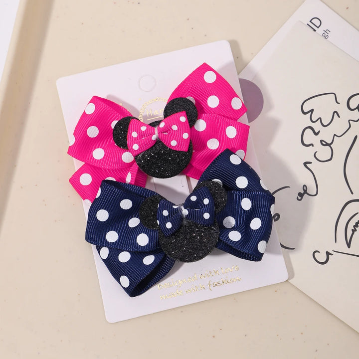 Polka Dot Bow Hair Clips – Toddler Accessories