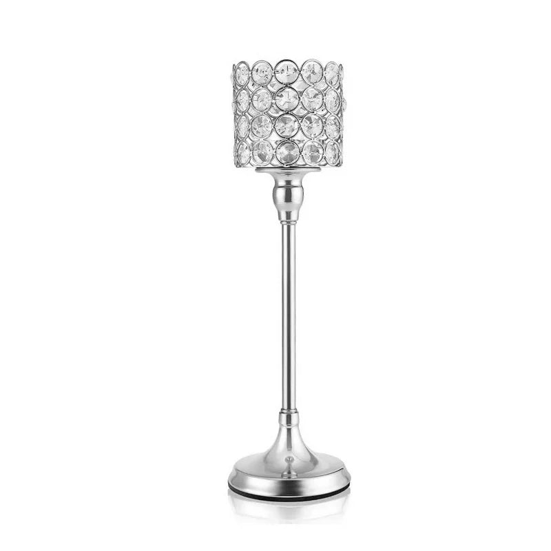 Crystal Cylinder Candle Holder Stand