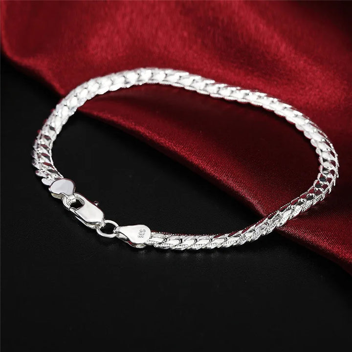 Sterling Silver Bracelet – 925 Flat Side Chain