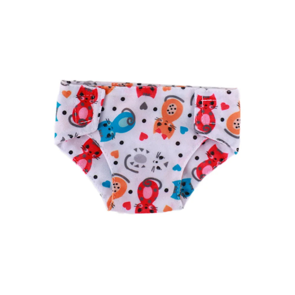 Doll Diapers Cute Underwear Animal Fruit Print For 18 Inch American Doll Girls & 43 cm ,Doll Clothes Accessories