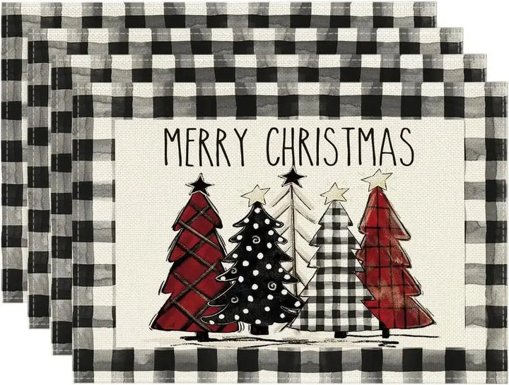 Christmas Placemats – Buffalo Check Plaid Set