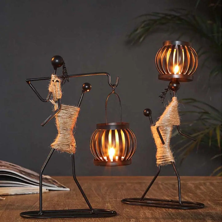 Abstract Iron Candle Holder