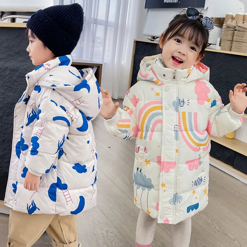 Kids Hooded Down Jacket - Warm Winter Coat for Ages 2-7