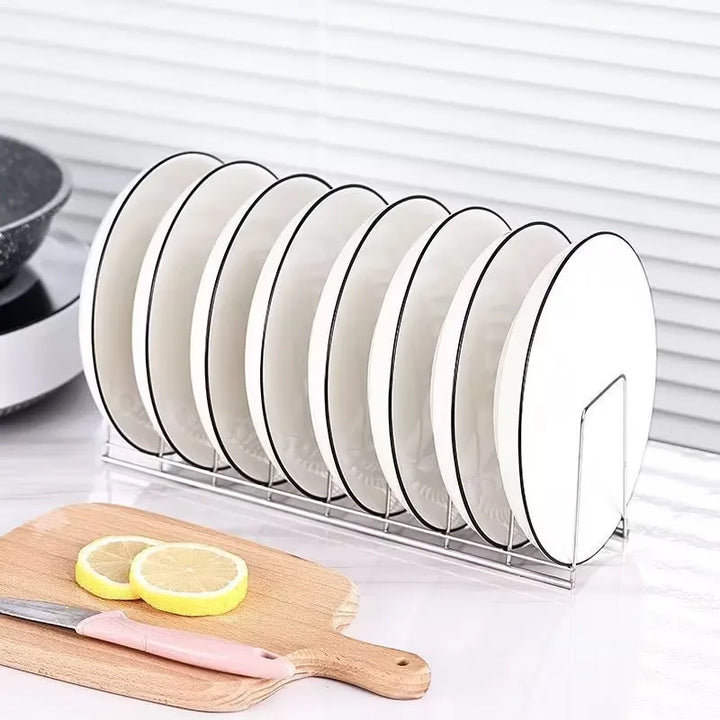 Dish Storage Rack Kitchen Utensils Drainer Rack Bakeware Rest Lid Organizer For Cabinet Home Pantry Dining Room Kitchen Utensils