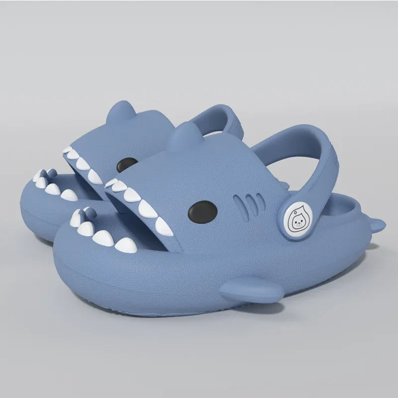 Three-dimensional Children's Shark Hole  Shoes Summer Home Baby Non Slip Platform Sandals Cute Cartoon Soft Sole Kids Slippe