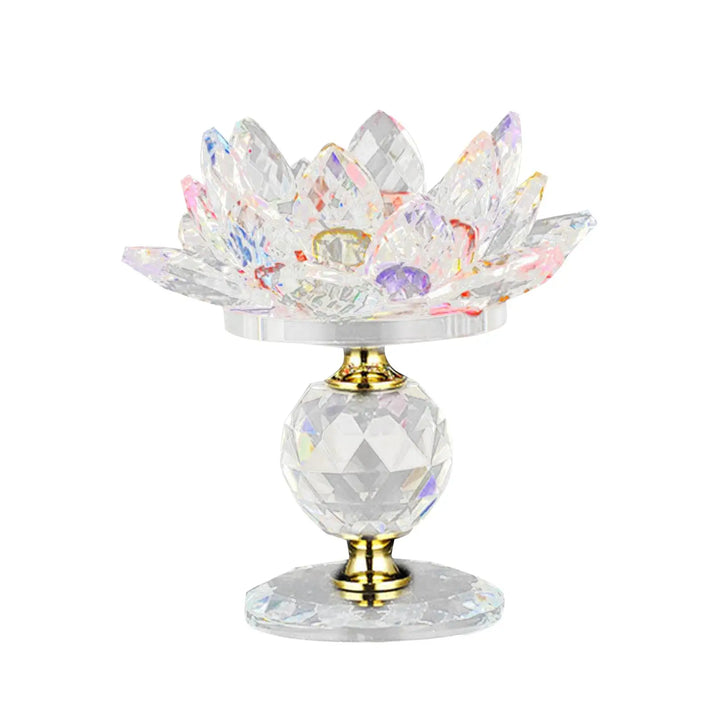 Clear Glass Lotus Tealight Holder – Elegant Candle Stand