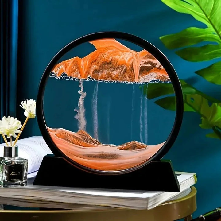 3D Quicksand Sand Art - Round Glass Flowing Painting