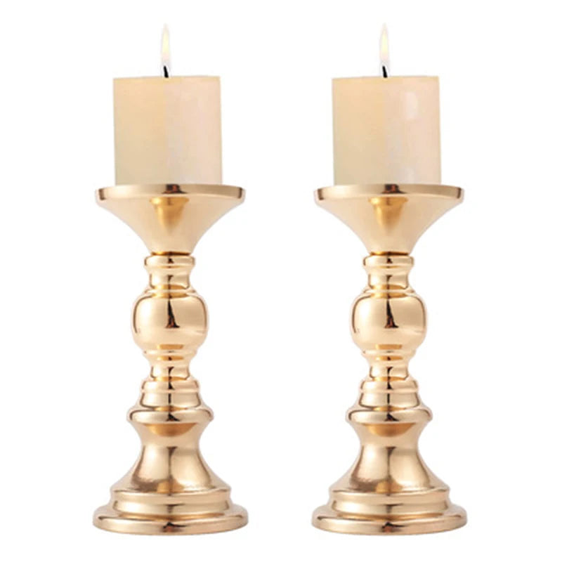 Golden Candle Holders – Elegant Metal Stand for Events