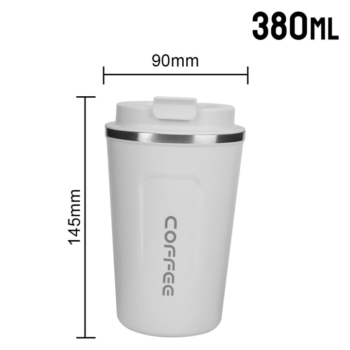 Thermo Cafe Coffee Mug Car Thermos Mug 380/510ML Leak_Proof Travel Thermo Cup for Tea Water Coffee Double Stainless Steel