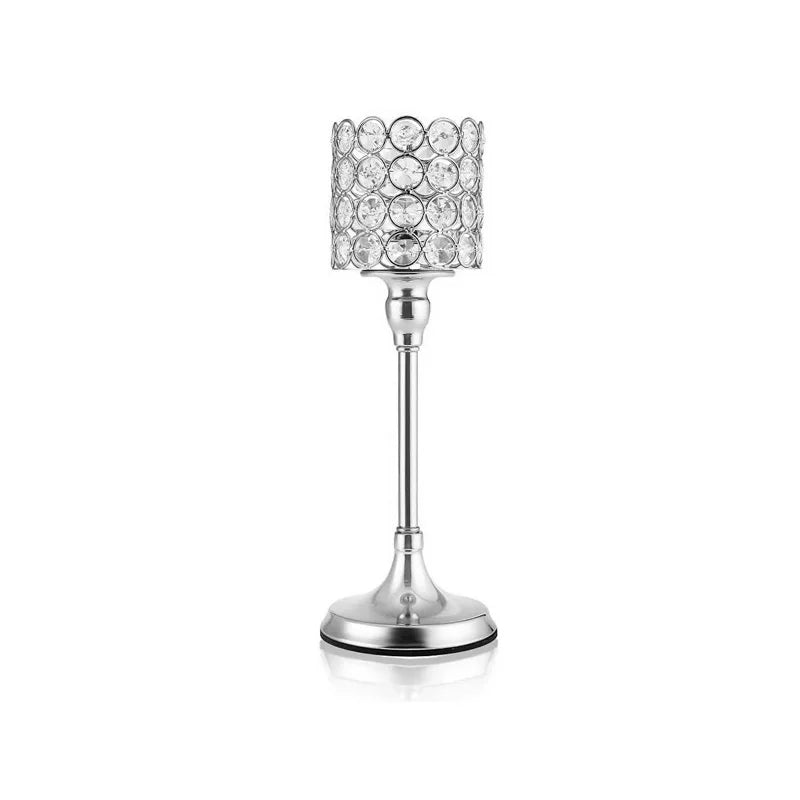 Crystal Cylinder Candle Holder Stand