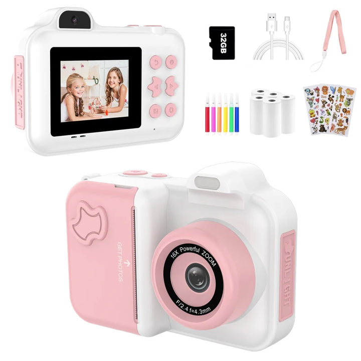 Kids Instant Print Camera – 1080P HD Dual-Lens Selfie Toy