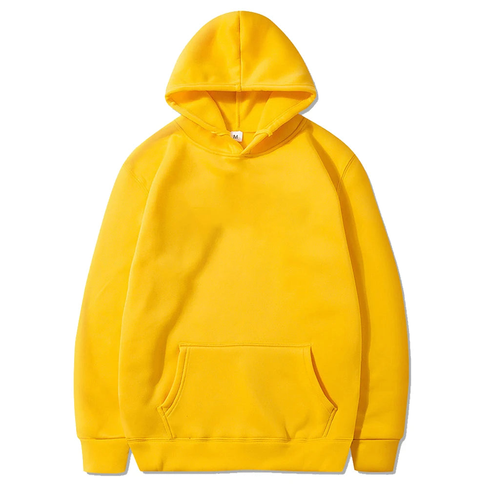 Men's Hoodie – Casual Solid Color Sweatshirt