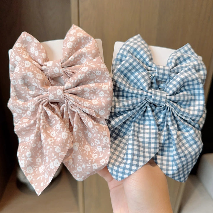 Floral Bow Hair Clips – Girls' Cute Headwear