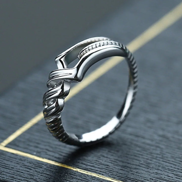 Minimalist Niche Longinus Spear Men's Open Ring Spear of Destiny Metal Ring Male Punk Birthday Party Creative Trend Jewelry Gift