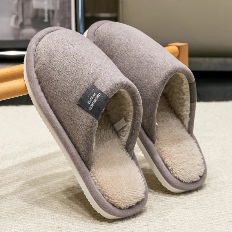 New Trend Winter Couple Indoor Non-slip For Men Women Flip Flops Warm Slippers Home Slides Casual bedroom Soft Comfort Shoes